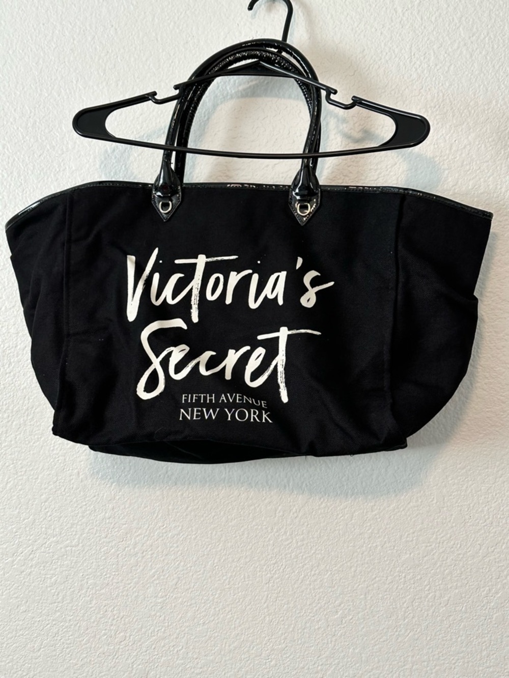 Victoria's Secret Black Canvas Logo Tote